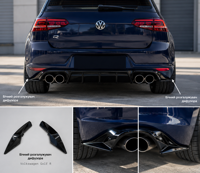 Бічний розгалужувач дифузора підходить на  Volkswagen Golf R GCP-RS-AAD-005 фото