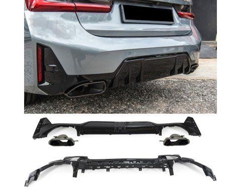 Дифузор + хромовані кришки підходить для BMW 3ER G20 / G21 Facelift M-Paket (2022-2026) GCP-320401+32052-GLS фото